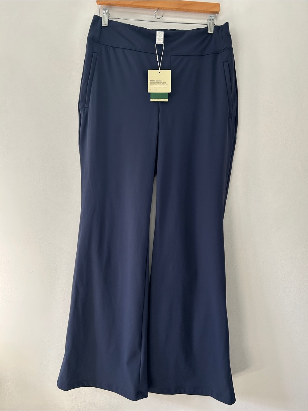 HALARA Flex Daystretch Mid Rise Side Zipper Work Flare Pants Midnight Blue Large